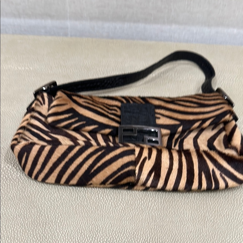 Fendi Zebra Print Shoulder Bag - Brown and Black